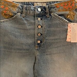 NWT Sale!!Free People Embroidered Jeans 27 waist